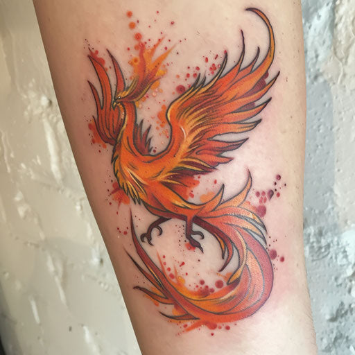 Fiery Phoenix Curse Mark Tattoo of Rebirth