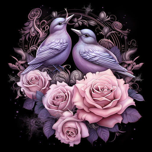 Two rose tattoos in a lace pattern