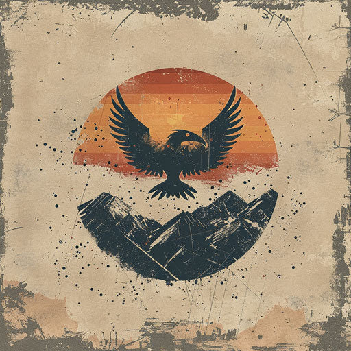 Vintage cool logo with distressed textures and earthy tones