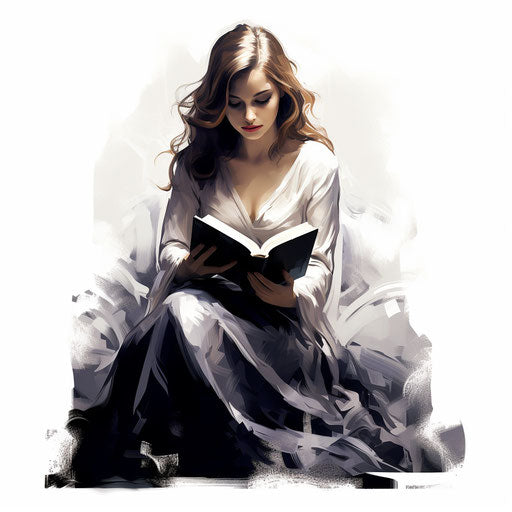 Clipart library in the style of Chiaroscuro Art, on white background