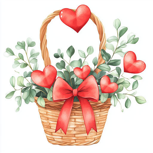 Charming Valentine's Day-themed heart basket