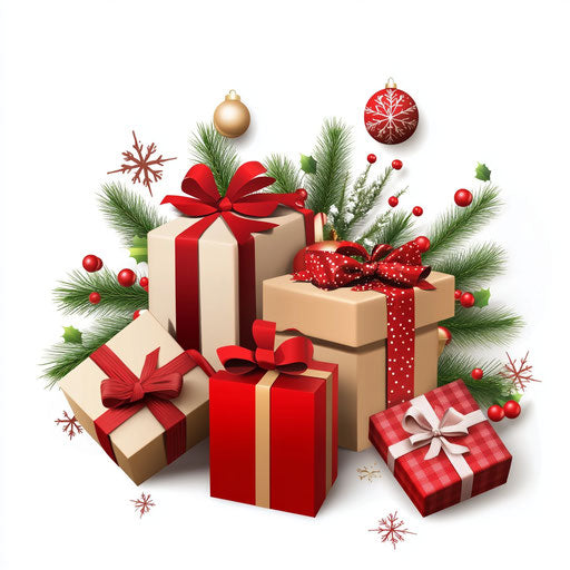 3D holiday in photorealistic style with flat white background, isolated clipart