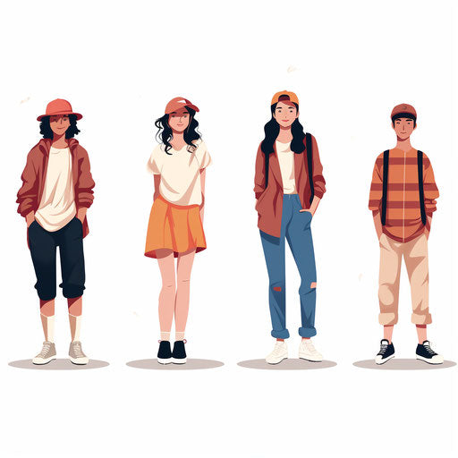 Youth clipart in Minimalist style, on white background