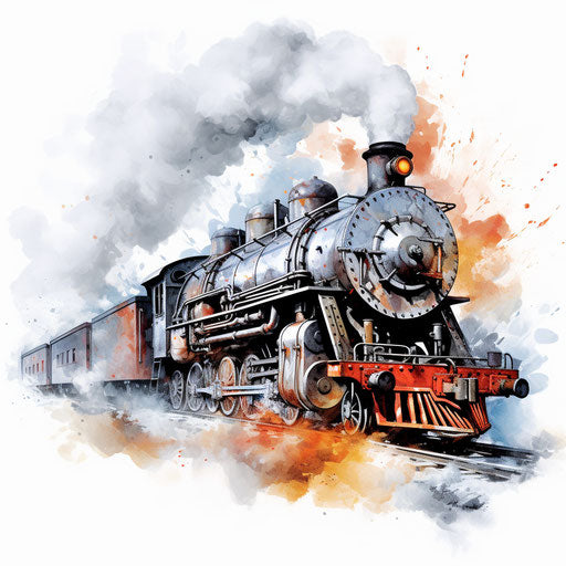 Steam clipart in the style of Oil painting, on a white background