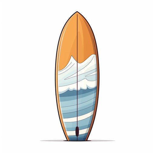 Surfboard clipart in Minimalist style, on white background
