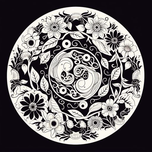 Illustration of yin yang mandala decor in vector