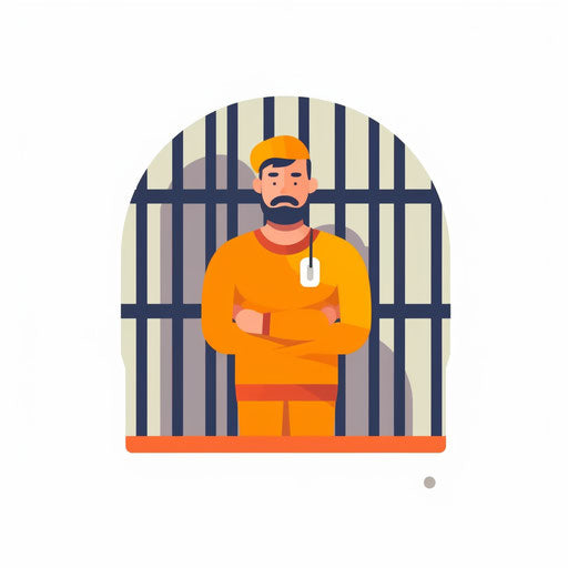 Minimalist jail clipart on white background