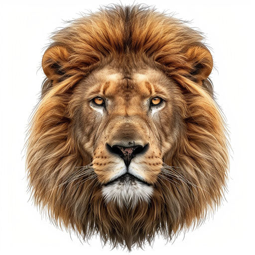 Lion face clipart in a photo realistic style