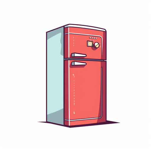 Refrigerator clipart in Minimalist style, on white background