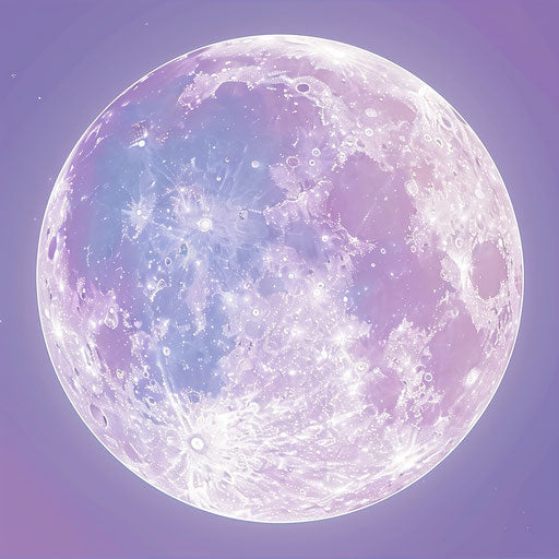 Full moon on lavender background, realistic touch and gloss