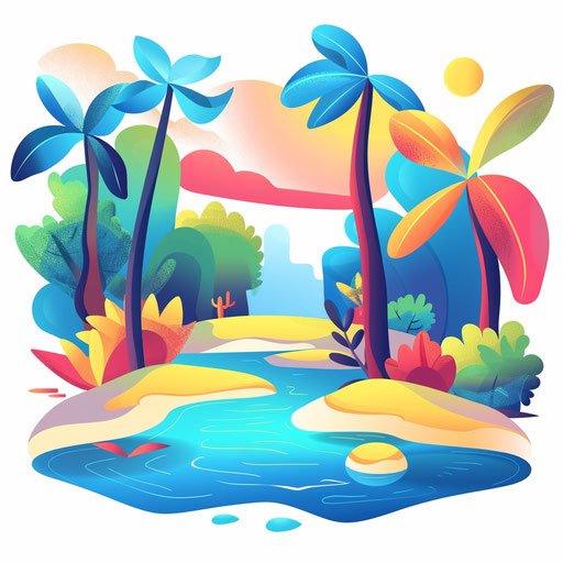 Realistic environment clipart on flat white background