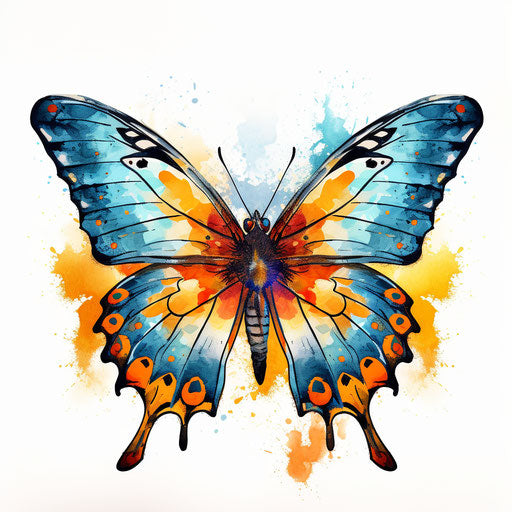 Butterfly clipart in the style of Oil painting, on a white background