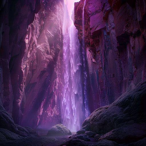 Ruby Falls with dramatic scenery and deep shadows