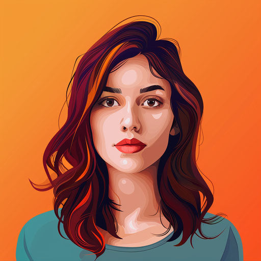 Character clipart with random colored background