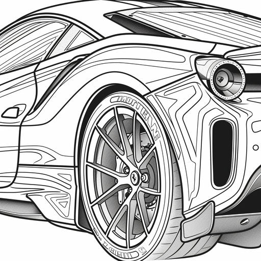 Detailed view of a sports car with sleek design