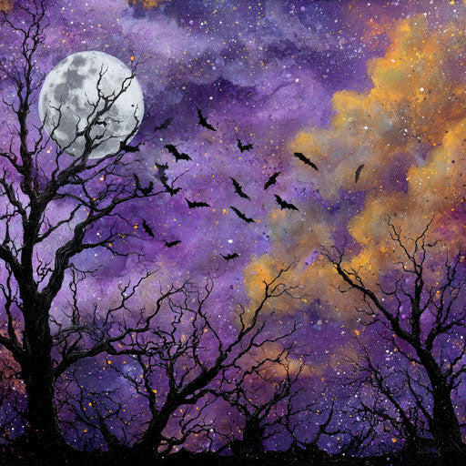 Luminous Moon in a Vibrant Night Sky