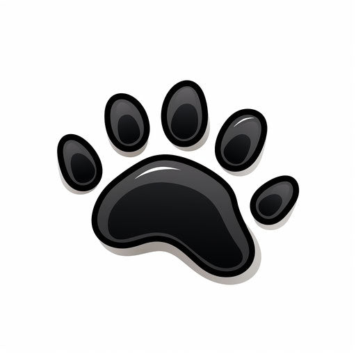 Minimalist cat paw illustration on white background