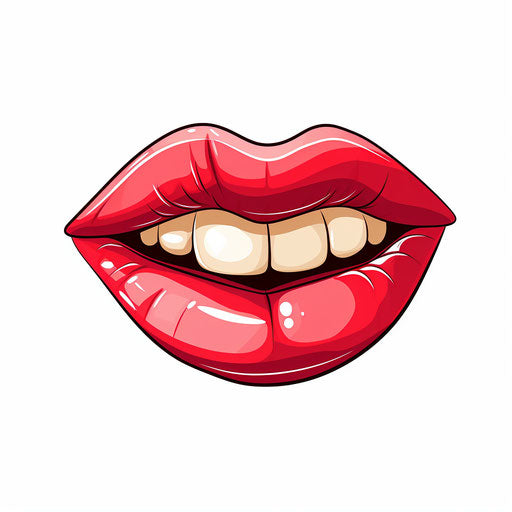 Cartoon mouth in Minimalist style, on white background