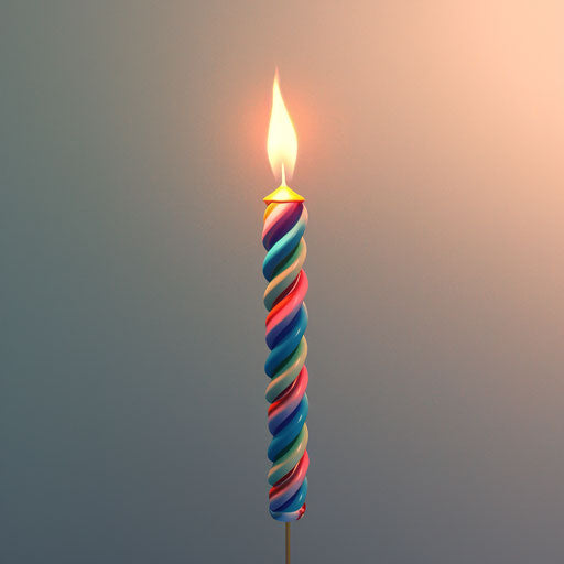 Birthday candle clipart with flat random background