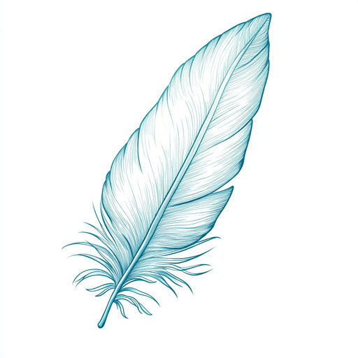 Feather with turquoise gradient for small forearm tattoo