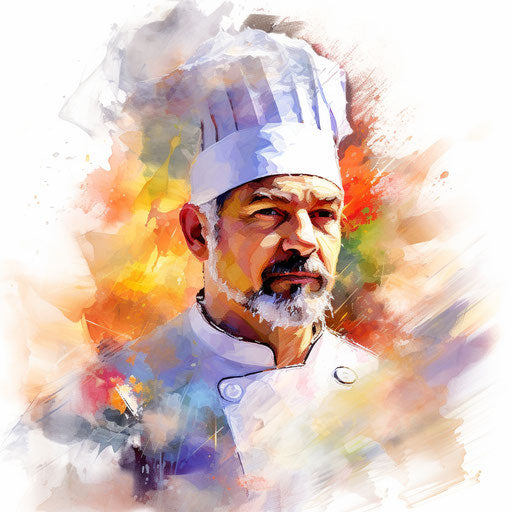 Chef illustration in the style of Impressionistic Art