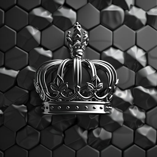 Crown logo in black and silver with modern background