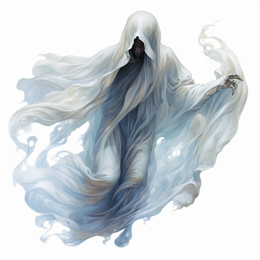 Ghost clipart in the style of Oil painting, on a white background