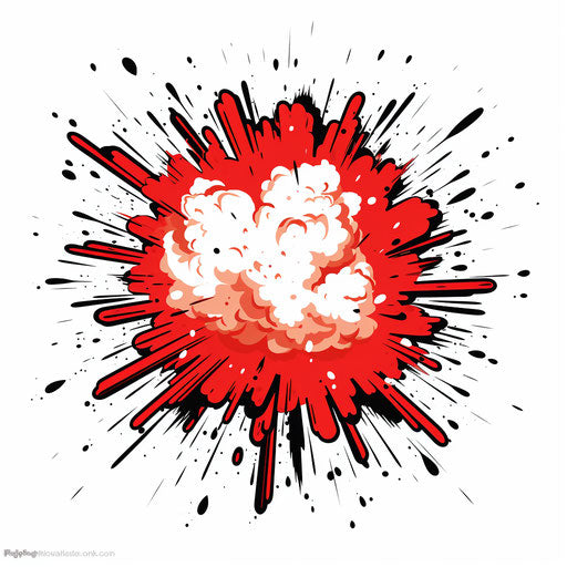 Explosion of clipart in the style of Minimalist, on white background