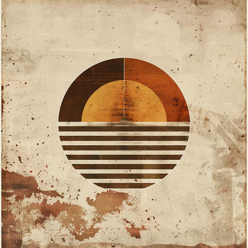 Vintage logo with distressed textures and earthy tones