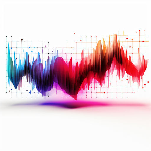 Cardiac rhythm illustration in the Chiaroscuro Art style, on white background
