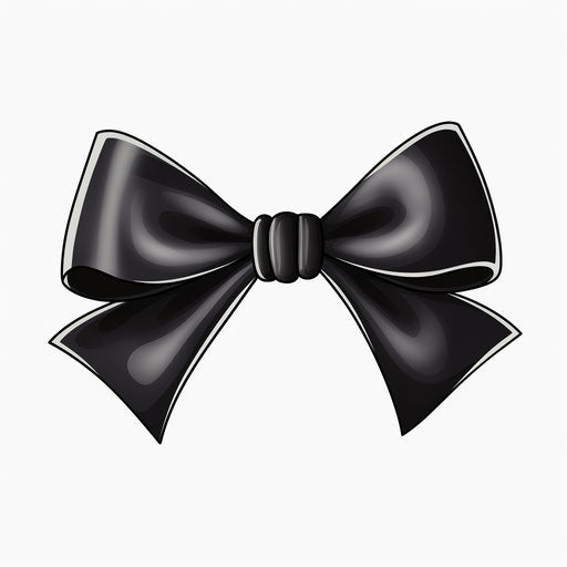 Minimalist style bow clipart on white background