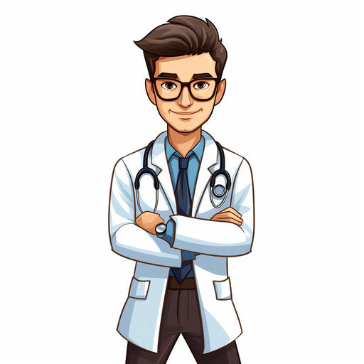 Minimalist doctor illustration on white background