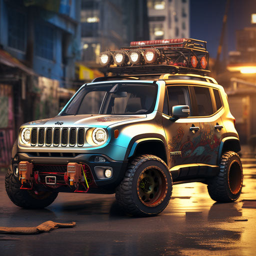 Classic Jeep Renegade lowered with hydraulics