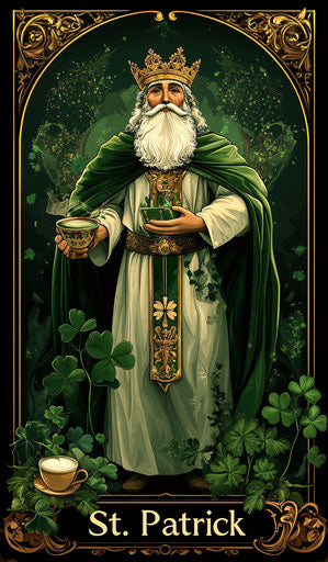 Highly detailed depiction of the personification of Saint Patrick