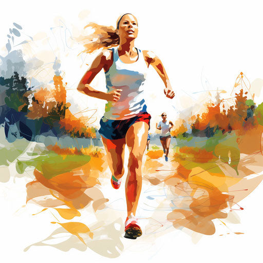 Exercise illustration in the style of Impressionistic Art, on white background