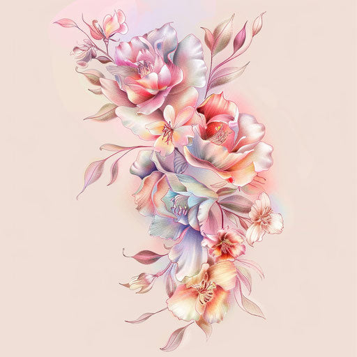 Romantic and soft rainbow tattoo sketch