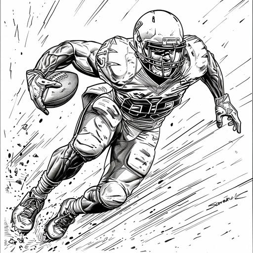 Heroic football player with dynamic elements