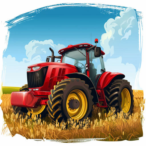 Agriculture clipart with flat random background and glossy finish