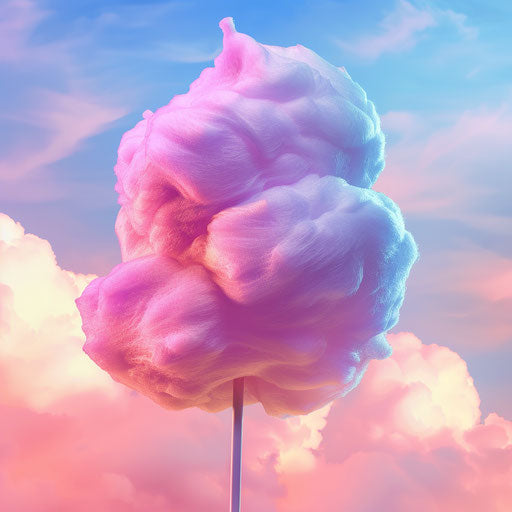 Cotton Candy in Realistic Style with Random Color Background