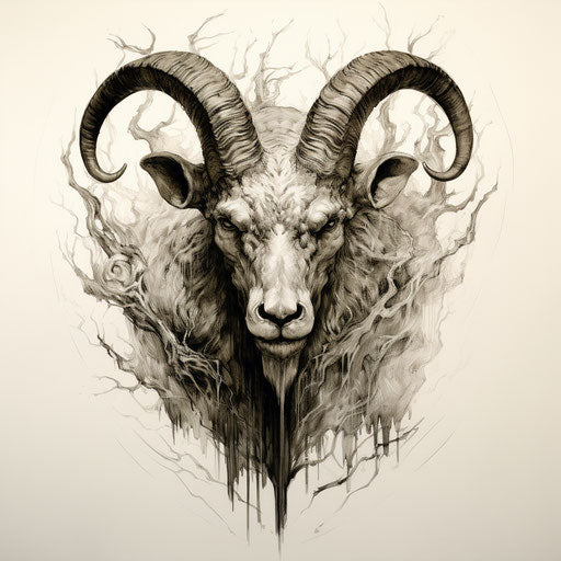 Goat head tattoos and horns, tattoo art and drawing online free