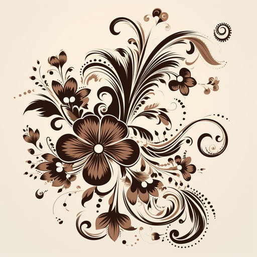 Elaborate Arabic floral patterns in traditional ink