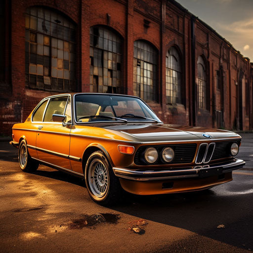 Classic BMW car in Champagne color