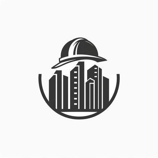 Bold construction logo with black and white design