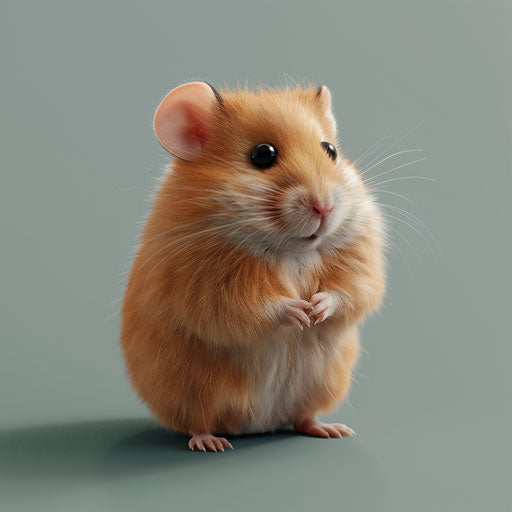 Realistic hamster clipart on flat blue background