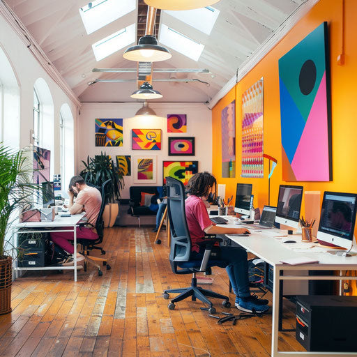 Vibrant workspace for a creative agency