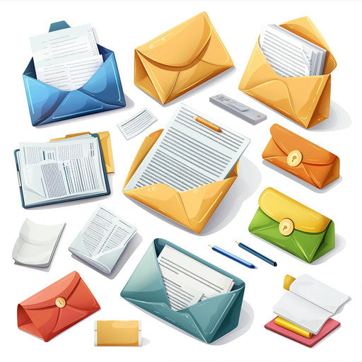 Photo realistic document clipart on white background