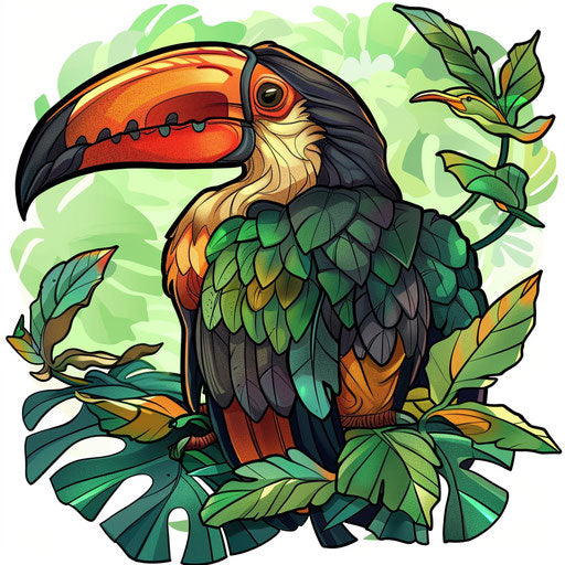 Exotic tattoo sketch of a venomous tropical bird