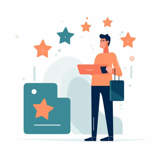 Minimalist-inspired feedback illustration on white background