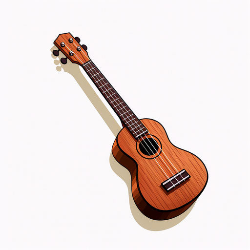 Ukulele clipart in minimalist style, on white background