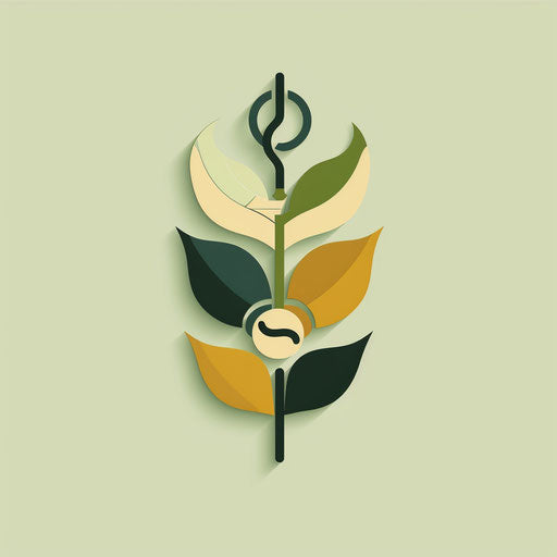 Nature-inspired doctor logo with organic shapes and earthy tones against light green background